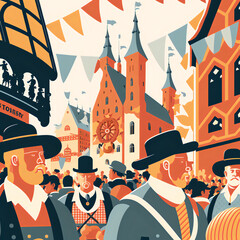 illustration oktoberfest munich germany. Generative AI.