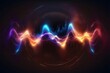 Abstract Sound waves. Frequency audio waveform, music wave HUD interface elements, voice graph signal cyberpunk, Generative ai
