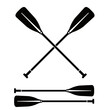 Crossed Paddle Oars water activity Clapperboard Vector Icon Illustration Silhouette