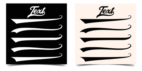 Wall Mural - Underline, highlighter marker strokes, waves brush marks. calligraphic swoosh tail set collection. Typography tails shape for football or athletics sport team