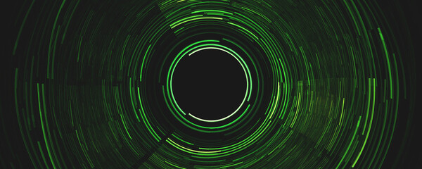 Wall Mural - green color cyber tunnel background