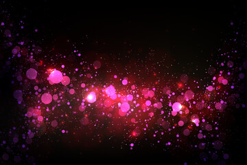 Wall Mural - Abstract glitter, wave of red color on a black background