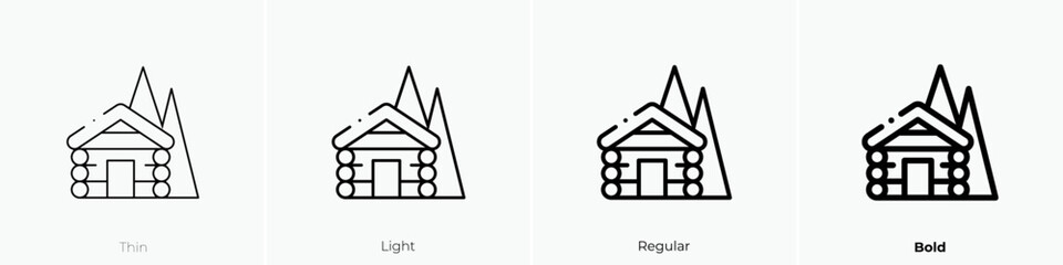 Wall Mural - cabin icon. Thin, Light Regular And Bold style design isolated on white background