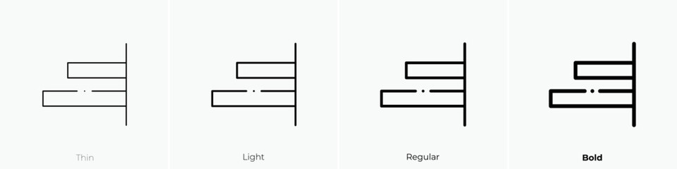 align right icon. Thin, Light Regular And Bold style design isolated on white background