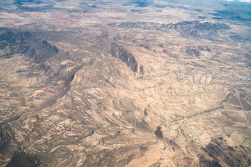 Wall Mural - Aerial view of Tunisia during the flight Monastir to Lyon - some landscape- Tunisia