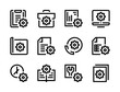 Engineering and Maintenance line vector icons. Settings and Technical preferences editable stroke outline icon set.