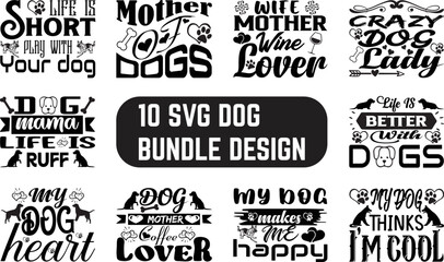 Canvas Print - SVG Dog Bundle Design. Funny Dog Quotes SVG Designs Bundle. Best Sellers Dog SVG Bundle. Unique Dog SVG Bundle.