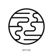 neptune icon. Line Art Style Design Isolated On White Background