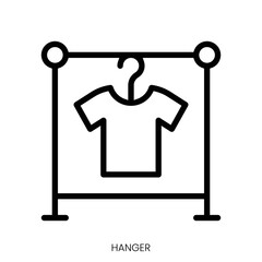 hanger icon. Line Art Style Design Isolated On White Background