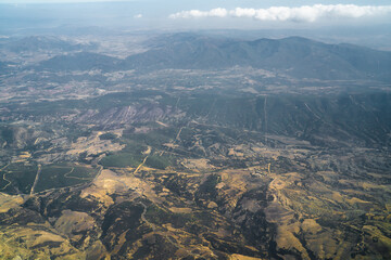 Wall Mural - Aerial view of Tunisia during the flight Monastir to Lyon - some landscape- Tunisia