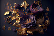 Generative AI: beautiful fantasy vintage wallpaper botanical flower
