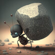 An Ant carries a heavy load (Generative AI)