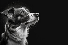 Black And White Image Of A Dog (Generative AI)