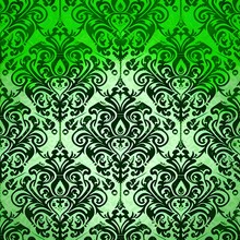 Repeating Pattern Of Green Vintage Damask 