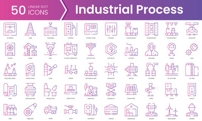 Wall Mural - Set of industrial process icons. Gradient style icon bundle. Vector Illustration