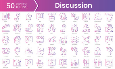 Sticker - Set of discussion icons. Gradient style icon bundle. Vector Illustration