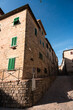 Italy, Volterra, August 15 2021: Charming little street of Volterra town in Tuscany, Italy, Europe