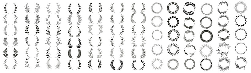 Wall Mural - circular laurel foliate vector icon