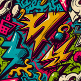 Fototapeta Młodzieżowe - Oldschool graffiti pattern illustration
