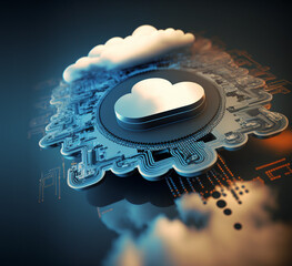 Wall Mural - online data cloud