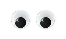Googly Eyes For Toy. Puppet Eyeballs. Cartoon Glossy Round Eyes Isolated On White Vector.