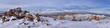 Maack Hill Sensei trail snowy mountain valley views in Lone Peak Wilderness Wasatch Rocky Mountains, Utah. USA. 