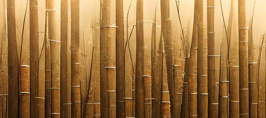 bamboo wood pattern texture wall background with Generative AI technology