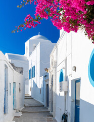 Wall Mural - One of the cozy streets of Plaka town. Milos island, Greece