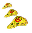 illustration with two pieces of pizza on yellow background transparent background