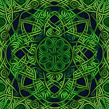 A Magic Circle Made Of Undulating Green Vines Celtic Folk Style Seamless Repeating Pattern Texture Symmetry Vertical Symmetry Subtle Unreal Engine Ps4 