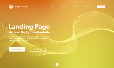 Wall Mural - gradient abstract wave background. landing page. template for websites or apps. modern design. abstr