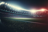 Fototapeta Sport - footbbal stadium at night generative ai