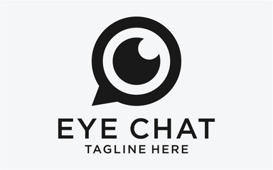 logo design eye with chat simple