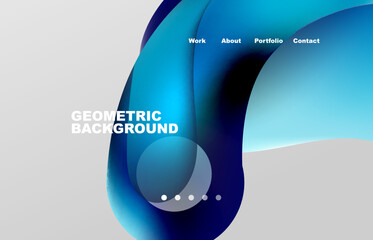 Abstract liquid background for your landing page design. Web page for website or mobile app wallpaper