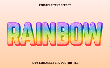 Poster - Rainbow editable text effect, lettering typography font style, colorful 3d text for tittle