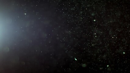 Wall Mural - Abstract background with animation of flying and flickering particles as bokeh of light. Animation of seamless loop.Dust bubbles snow animation.Bokeh Shiny Particles Loop Animation.