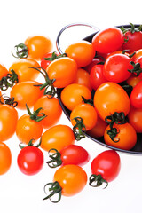 Wall Mural - cherry tomatoes on white background 