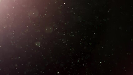 Wall Mural - Abstract background with animation of flying and flickering particles as bokeh of light. Animation of seamless loop.Dust bubbles snow animation.Bokeh Shiny Particles Loop Animation.