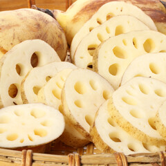 Canvas Print - Lotus root on the white background