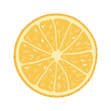 Cut Lemon, Icon, Lemon Fruit Illustration For Advertising, Store Label