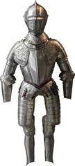 Isolated PNG cutout of a medieval knight armor on a transparent background, ideal for photobashing, matte-painting, concept art