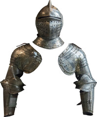 Wall Mural - Isolated PNG cutout of a medieval knight armor on a transparent background, ideal for photobashing, matte-painting, concept art