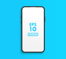 Wall Mural - modern smartphone mobile device white display black vector mockup template