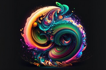 Wall Mural - Colourful wave swirl design and background