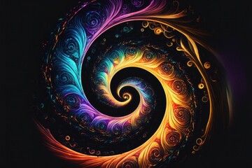 Wall Mural - Colourful wave swirl design and background