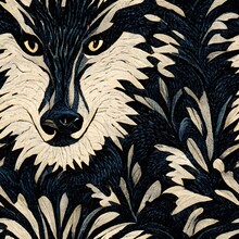 Gafittistyle Wolf Pattern Wallpaper 