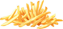 Potato French Fries Detailed Hand Drawn Illustration Vector Isolated