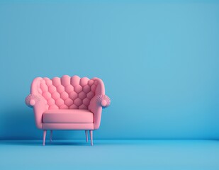 Wall Mural - Sofa on pastel background created by generative AI