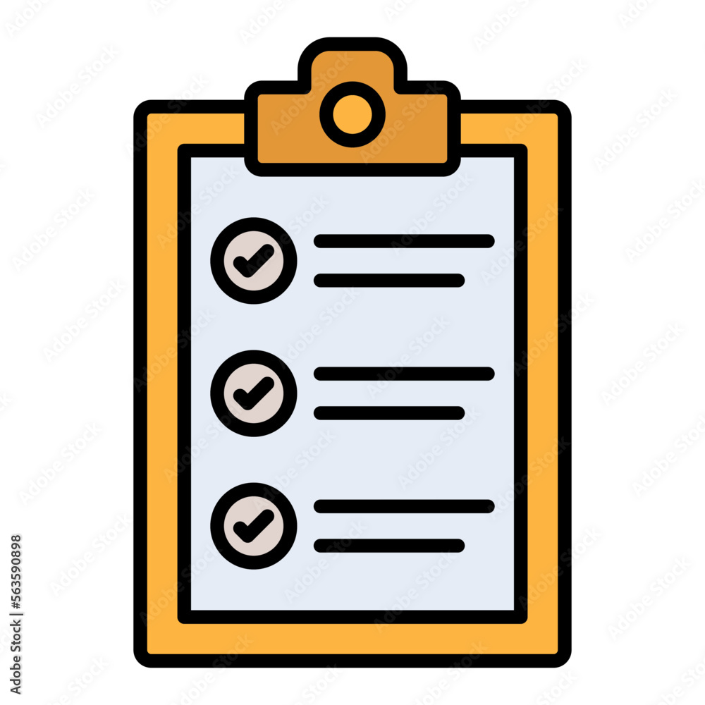 Clipboard Filled Line Icon