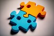 © SnapScape - Duas peças puzzle em 3D, com cores diferentes que se complementam na perfeição